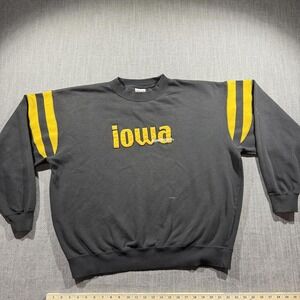 Iowa Hawkeyes Sweatshirt Mens XL Black NCAA Football Crewneck Red Oak Sportswear